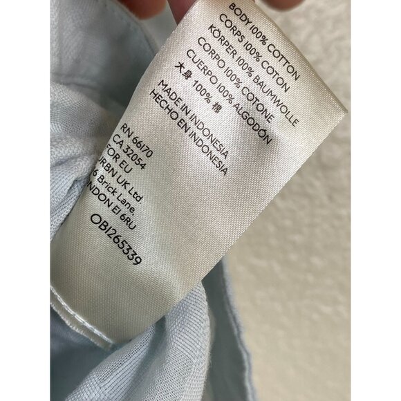 Maeve Anthropologie Gauzy Button Up Tunic Top Women size Small Blue Oversized - Picture 8 of 16